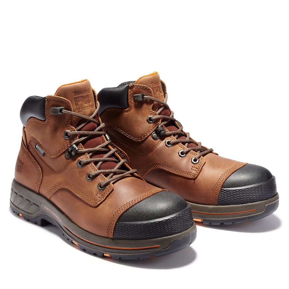 Botas de Trabajo Timberland Hombre Pro® Helix Hd 6\" Soft Toe Marrones/Negras - Chile MJW-685901